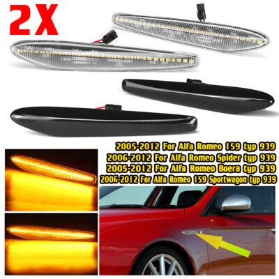 2Pcs LED Turn Signal Side Marker Light Blinker Lamp For Alfa Romeo 159 typ 939