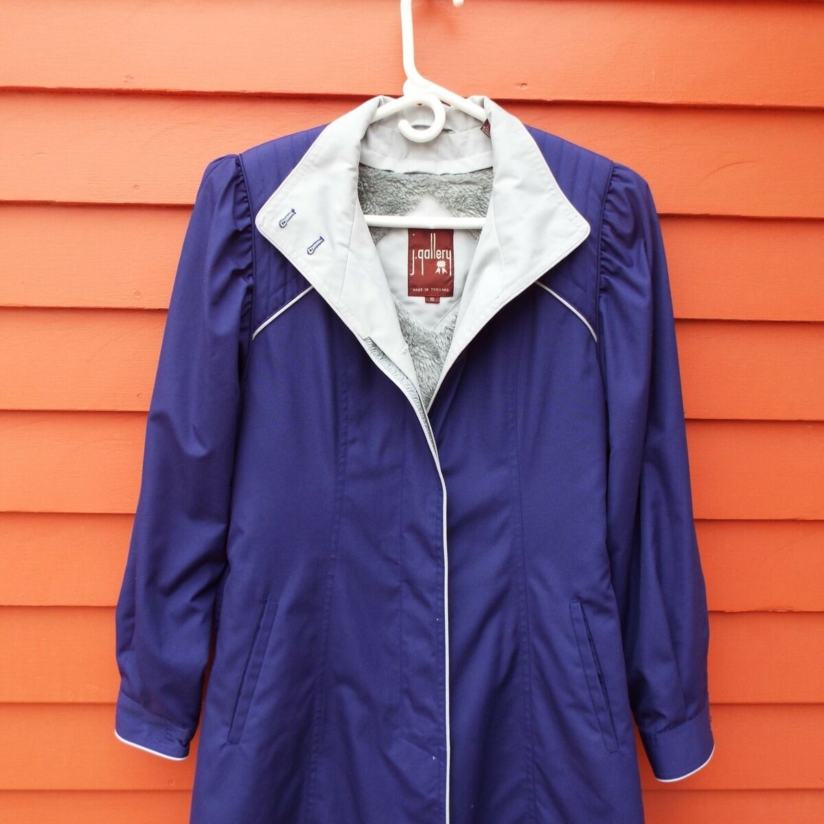 Vintage 1980's J. Gallery Trench Coat Jacket Long Purple All Vintage 1980's J. Gallery Trench Coat Jacket Long Purple All