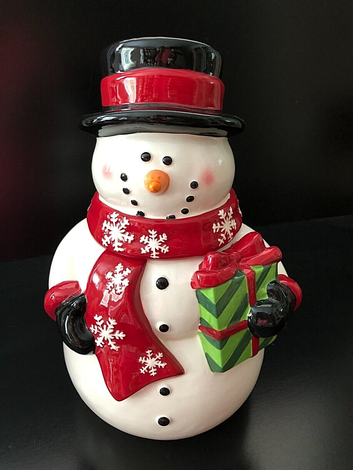 Home Accents Snowman Christmas Day Cookie Jar Ceramic eBay