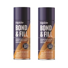 2x Rapide Expanding Foam Filler Spray Bond & Fill Sealing Insulating Gaps 500ML