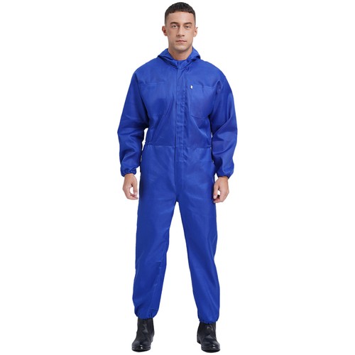 Mens Coverall Flame Jumpsuit Resistant Hooded Mechanic Dungarees Halloween Work - Picture 25 of 50