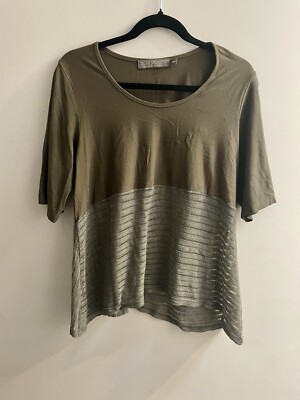 Victor Alexandre Women s Khaki Designer Top Made In Australia Size 12-16 Unique