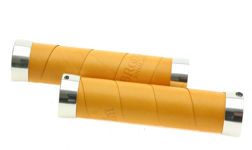 Brooks тонкий кожаный ручки 130 мм Ochre велосипед ручки пара желтый Италии новый в коробке - Изображение 3 из 4