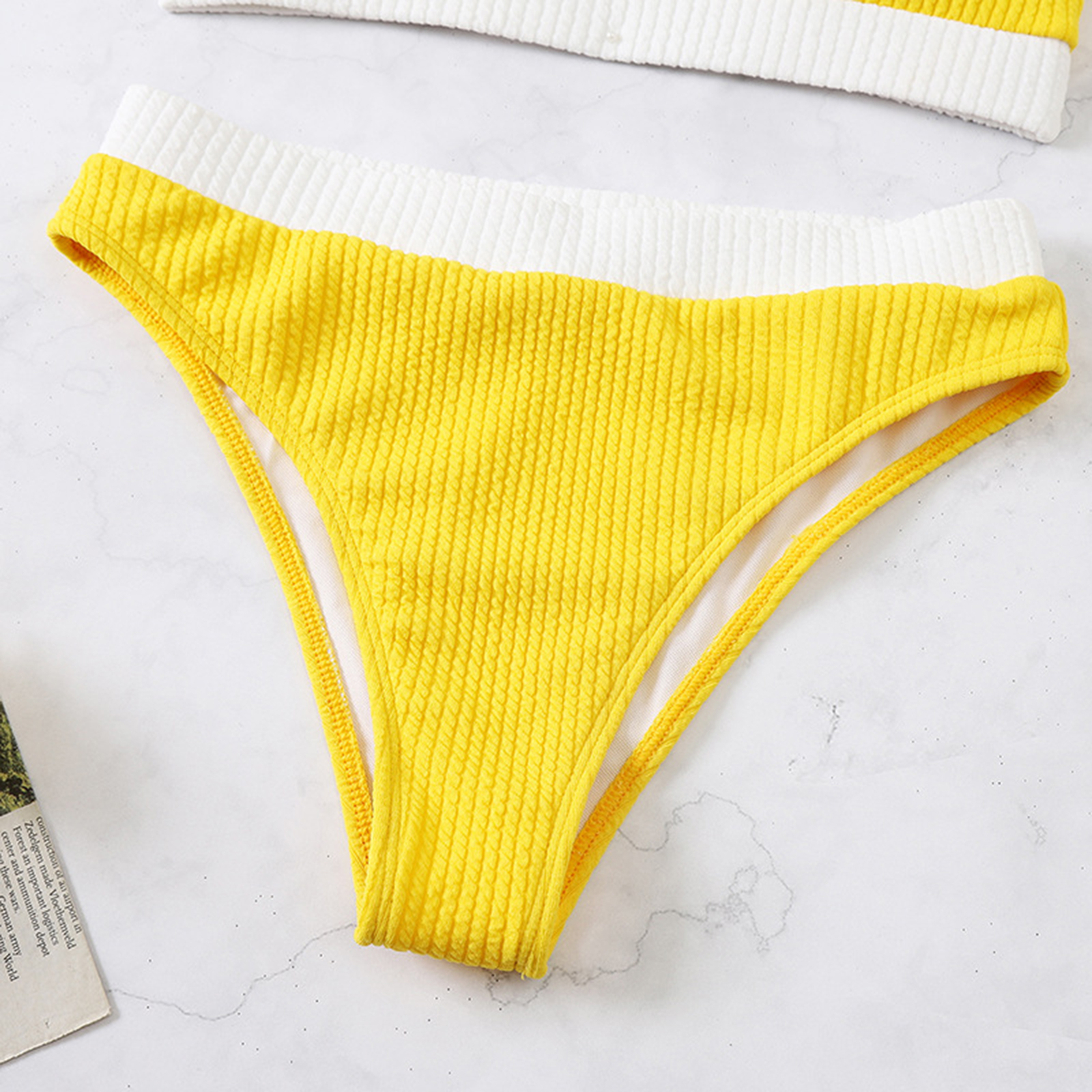 2 Pcs/set Women Swimsuit Contrast Colors Breathable Sexy Women Swimwear