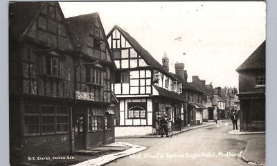 SPREAD EAGLE HOTEL midhurst england real photo postcard rppc west street