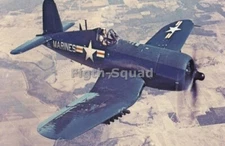 WW2 Picture Photo 1943 US Marines F4U-1 Corsair fighter in flight  4658