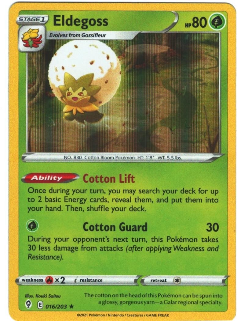 Eldegoss 16/203 Evolving Skies Holo Rare Pokemon Card TCG 016/203 Pokémon