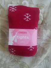 NWT Gymboree Size 5-7 Red Snowflake Cotton Blend Tights
