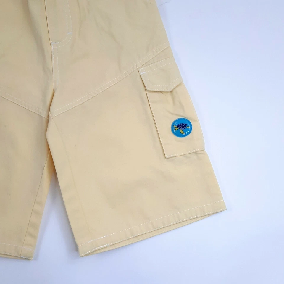 Pantalones Cortos de Carga Stride Rite Niños 3T Amarillo Algodón A Presión Elástico Cintura Bolsillos Tortuga Foto 4 de 4