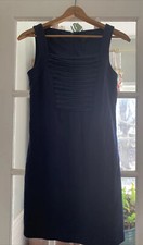 VTG 90s Y2K Shift Dress 8 Zippers Sleeveless Navy Knit