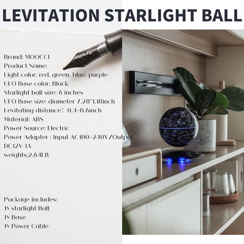Magnetic Levitation Floating Globe Levitation LED Earth Floating Light Art Decor - Picture 9 of 10