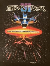 New Vintage 1991 Star Trek Undiscovered Country Movie promo T-Shirt XL Black