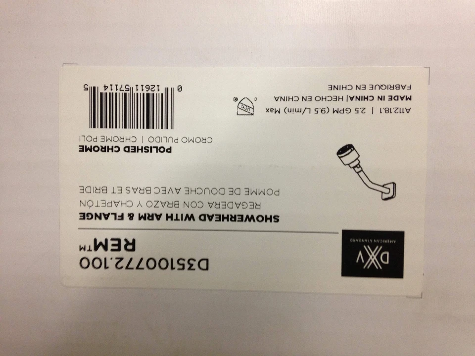 American Standard D35100772.100 Rem Shower Head w/Arm & Flange Polished Chrome - Image 3 of 4