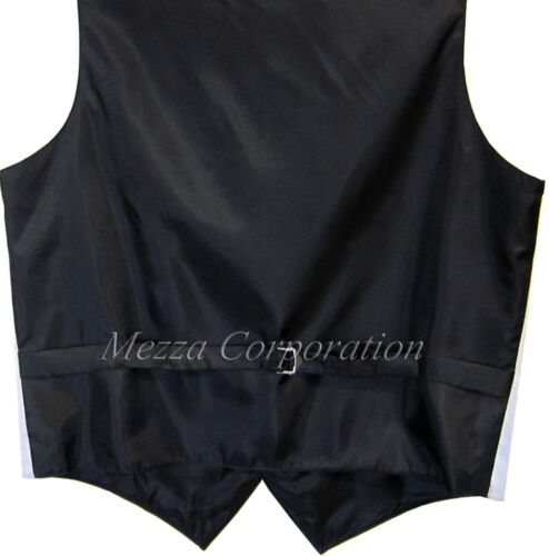 New Vesuvio Napoli Men's plaid checkered Tuxedo Vest Waistcoat_Necktie Gray prom - Picture 2 of 4
