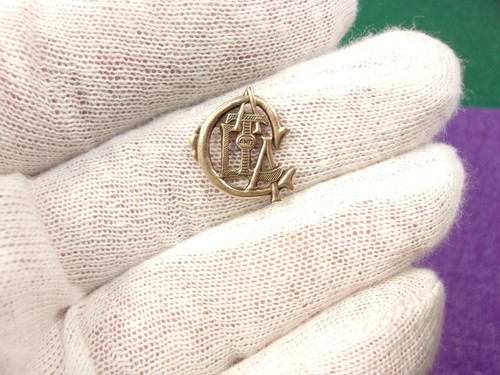 #6 of 33, RARE VTG ANTIQUE VICTORIAN ROSE GOLD LAPEL PIN - CLT & AA? RAILROAD? - Picture 8 of 11
