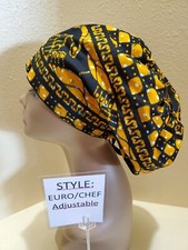 African Print Unity Women's Euro/Chef Surgical Scrub Hat/Cap Handmade