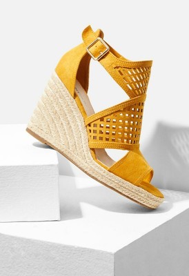 ladies yellow wedges