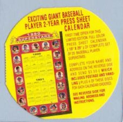 KIRBY PUCKETT, GRIFFEY Jr.  - 1990 MSA SUPER STARS CALENDAR OFFER DISC #3L#2L