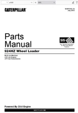 CAT Caterpillar 924HZ Wheel Loader WLB1-Up Parts Catalog Manual PDF USB