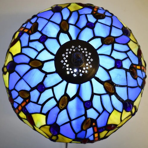 Paralume lampada in vetro colorato fatto a mano stile Tiffany 10 pollici per tavolo/pendente/soffitto - Foto 12 di 41