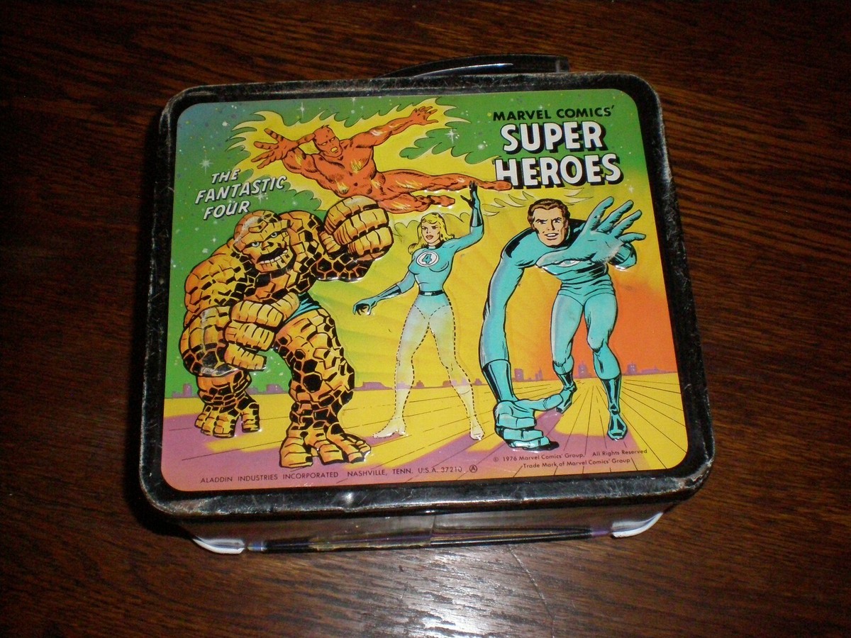 Marvel Comics' METAL LUNCH BOX Super Heroes ALADDIN 1976 | eBay