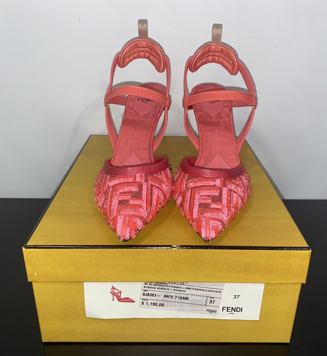 FENDI COLIBRI LITE. PINK MESH HIGH-HEELED SLING-BACKS. SIZE FENDI COLIBRI LITE. PINK MESH HIGH-HEELED SLING-BACKS. SIZE
