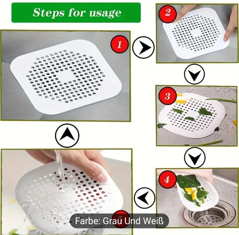 2 Stück Abflusssieb Silikon, Abflusssieb Dusche Haarfänger Badewanne Abflussabde - Bild 2 von 4