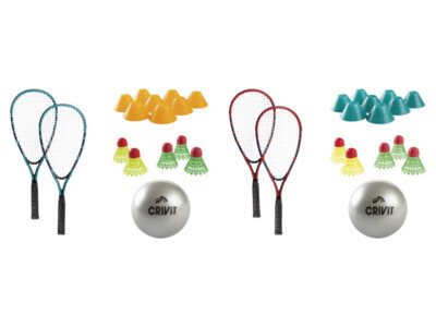 Crivit Rapid Ball Set Tennis Squash Badminton Komplett Set 2 Spieler + Tasche