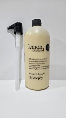 Philosophy Lemon Custard Shampoo Shower Gel Bubble Bath 32 oz Sealed + Pump