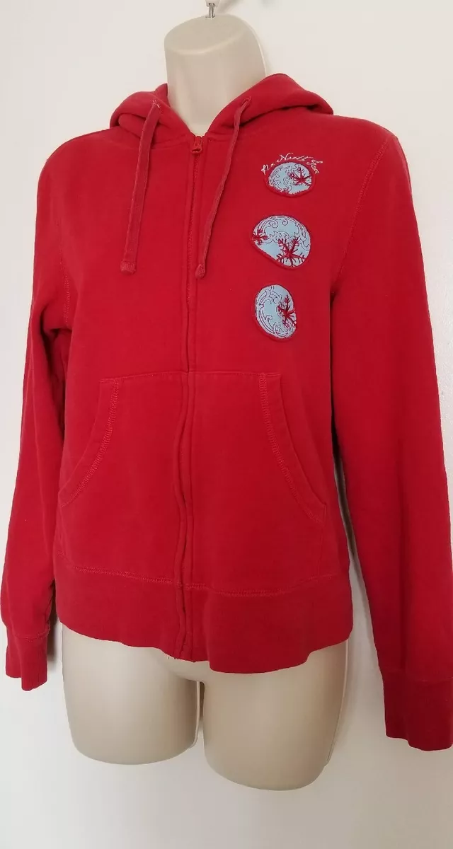 Womens The North Face Full Zip Snowflake Hoodie Jacket Red Size