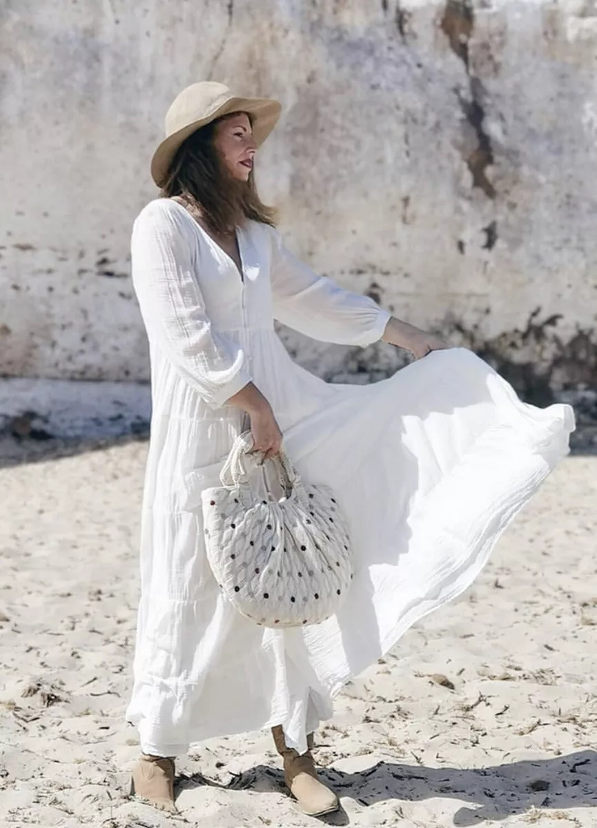 white cotton maxi dress