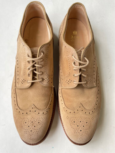 Alden x Jcrew Mens Tan Suede Wingtip Blucher 20984 Barrie Last Size 11 D $595 - Picture 1 of 10