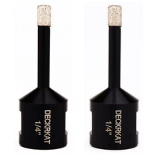1/4" Dry Diamond Drill Bit Set of 2 Packs 6mm Tile Hole Saw Drill Bits for Gr...