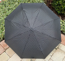 NOLLIA WOMEN'S UMBRELLA BLACK WHITE HEARTS NWT