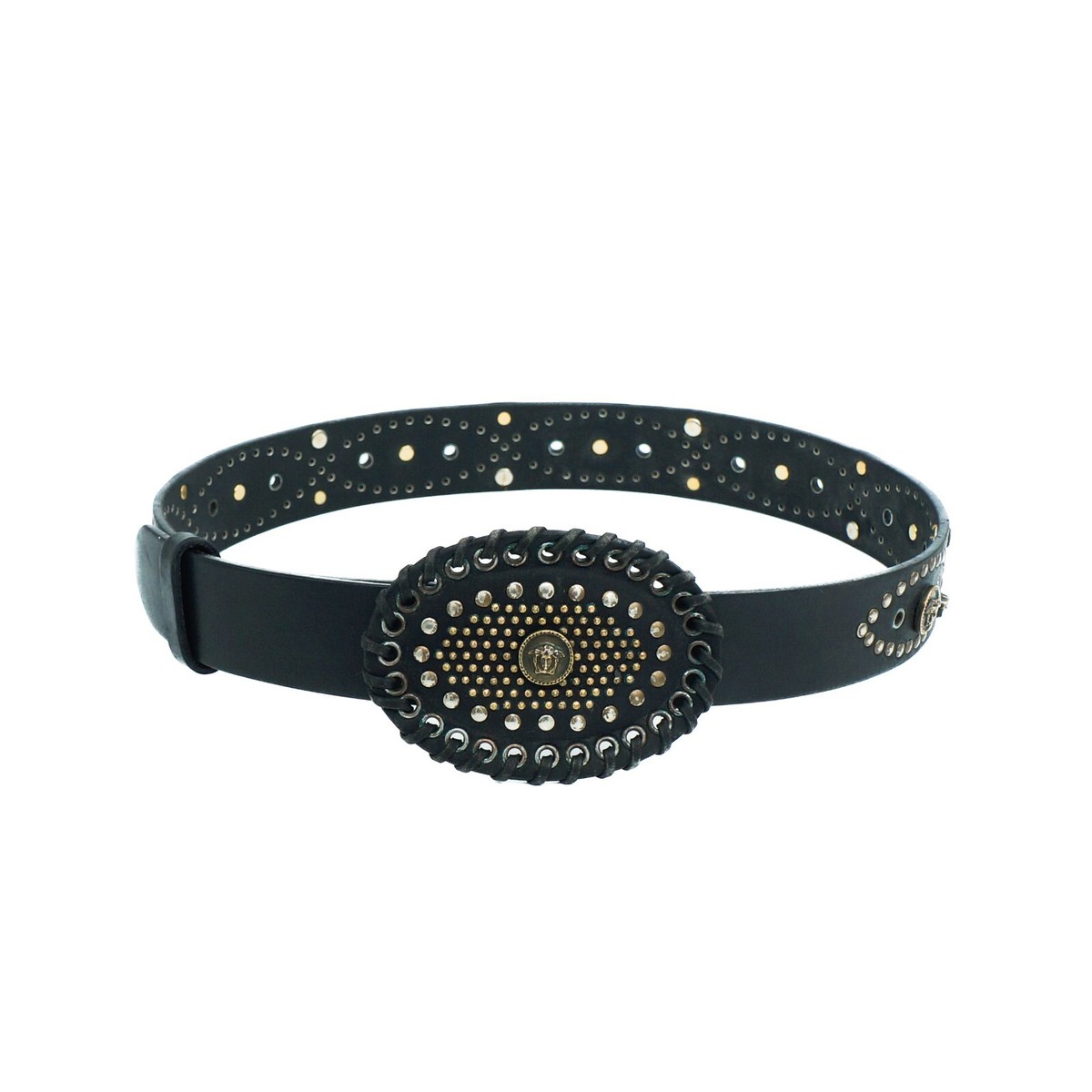 90’s VERSACE Medusa backle leather belt GIANNI VERSACE VINTAGE '90s MEDUSA HEAD BELT MEN SQUARE