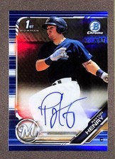 2019 Bowman Chrome Prospects Blue Refractor #CPA-PH Payton Henry Auto /150