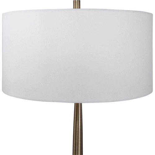 Uttermost Minette Transitional Steel Marble Fabric Floor Lamp in Antique Brass - Picture 4 of 9