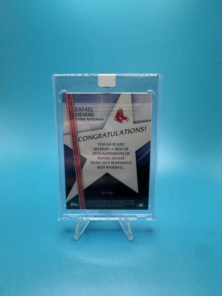 2015 Bowmans Best Green Rafael Devers ROOKIE Auto Red Sox 46/99 - Image 2 of 4