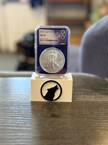 2026 1 Oz  .999 Fine Silver $1 American Silver Eagle NGC MS70 Purple Slab 🦅