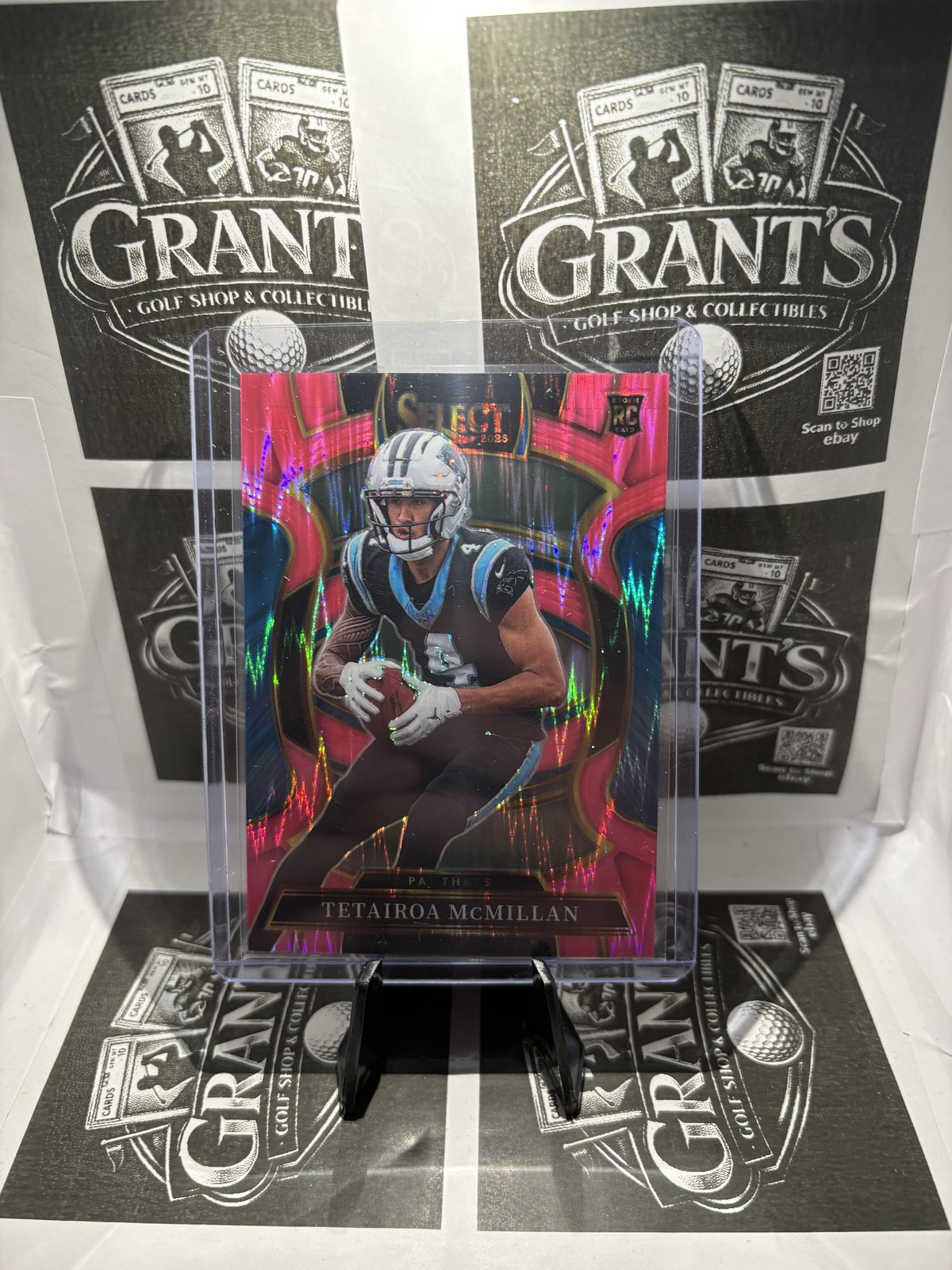 2025 Panini Select #44 Tetairoa McMillan Pink Prizm Shock
