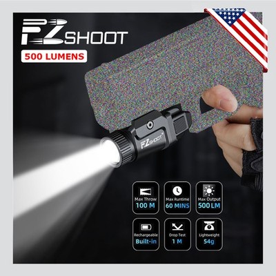 500 Lumens Hunting Flashlight Pistol LED Strobe Light GL/1913