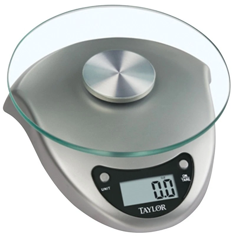 Taylor 3831S Kitchen Scale, 6.6 lb Capacity, LCD Display, Tempered Glass Platfor