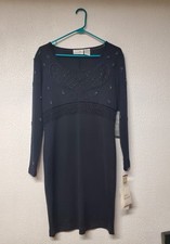 Dress - Liz Claiborne Black Beaded Sweater Dress - Size Small - New with Tags