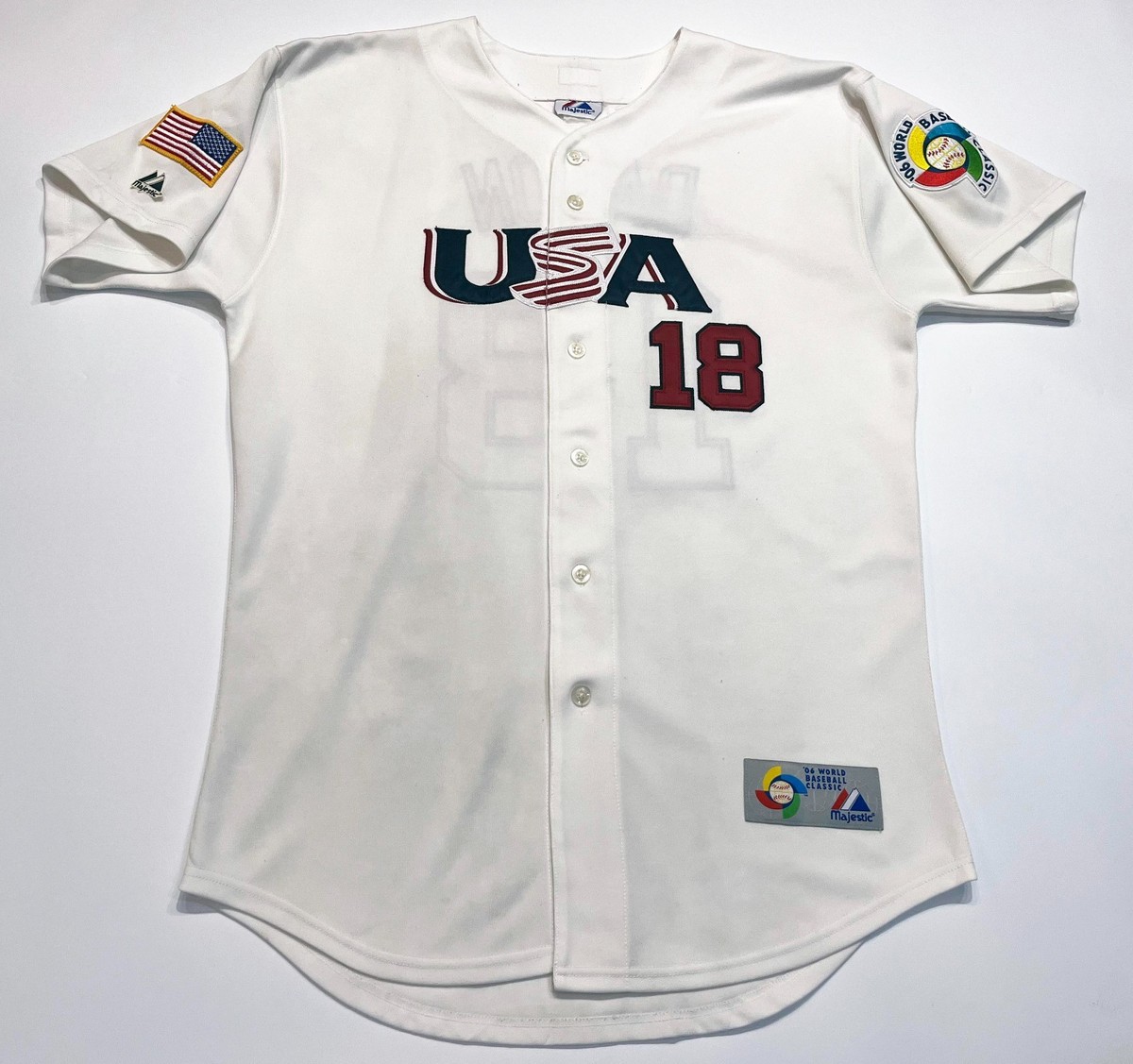 Majestic 2006 World Baseball Classic USA Team DAMON #18 Jersey L