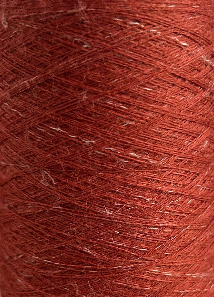 Lote 2 Cono de Carrete Perú Telaraña Suave Bebé Alpaca/Hilo de Lino 1lb3oz 544g 8006 Rojo MX Foto 4 de 4