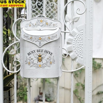 Lockable Vintage Metal Wall Mount Mailbox Rustic Home Decor DIY Craft Display US