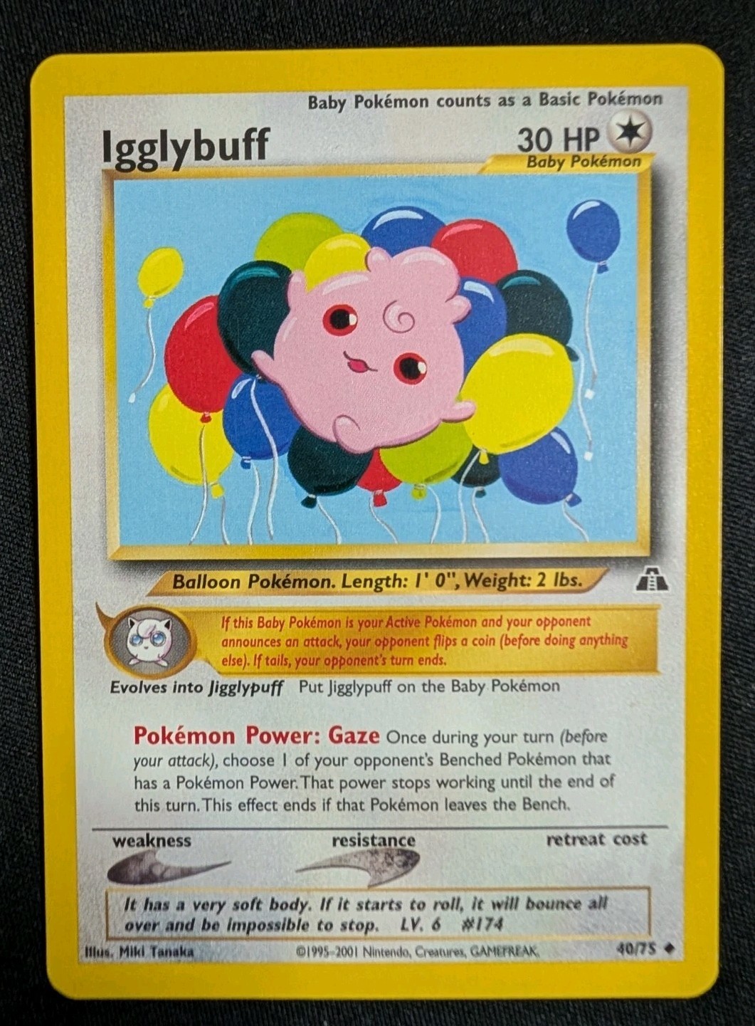 Igglybuff Neo Discovery 40/75 Uncommon Pokemon Card WOTC Vintage MP