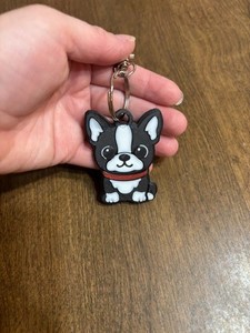 Boston Terrier 3D Printed Keychain - 2 1/8"