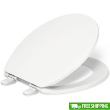 Quiet Close Round Toilet Seat Soft Close Plastic Quick Attach Installation New