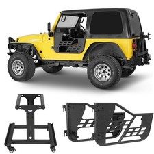 Steel Trail Half Door Storage Sliding Cart Rack For 1997-2006 Jeep Wrangler Tj